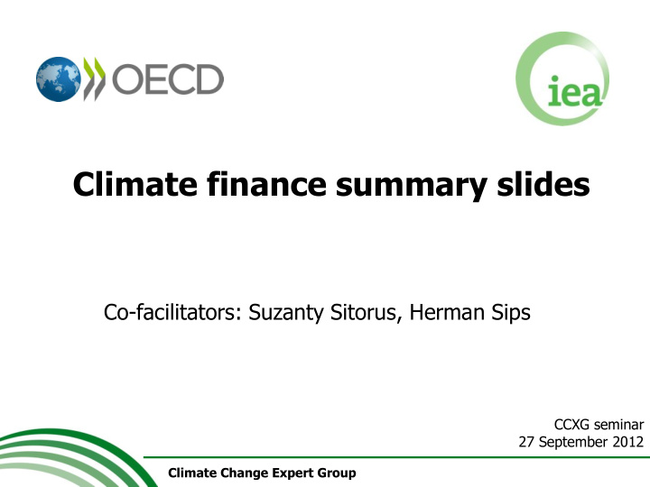 climate finance summary slides