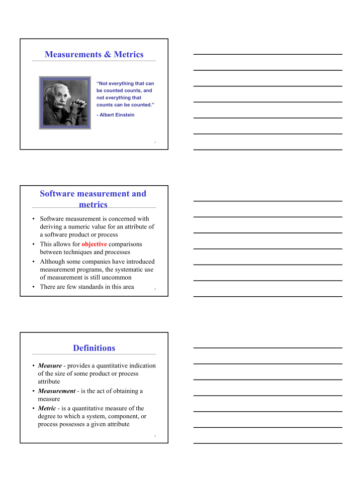 measurements metrics