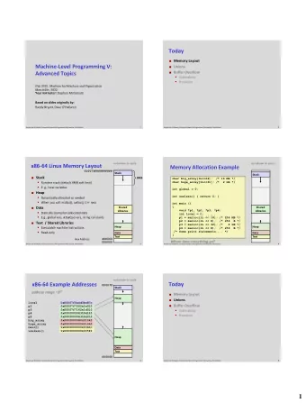 1  Union Allocation  Using Union to Access Bit Patterns  Allocate according to largest element