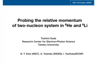 Probing the relative momentum of two-nucleon system in 6 He and 6 Li  W. Horiuchi and Y. Suzuki