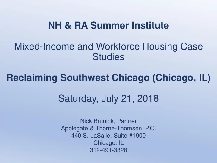 nh ra summer institute mixed income and workforce housing