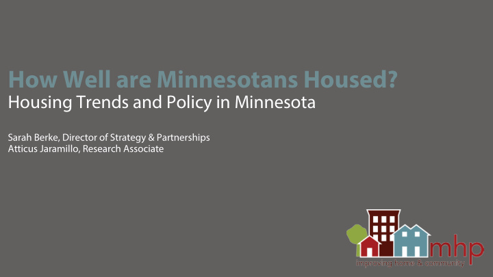 how well are minnesotans housed