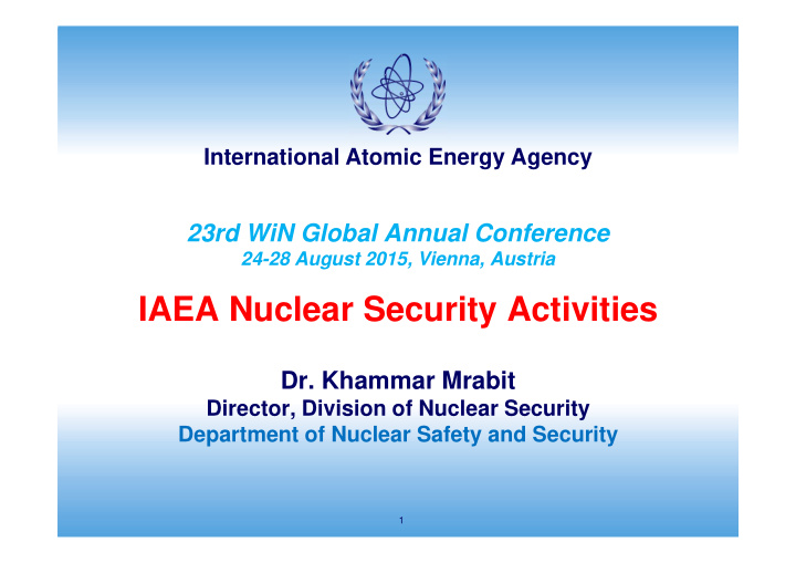 iaea nuclear security activities