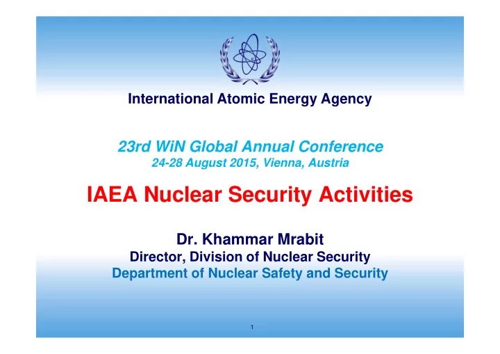 iaea nuclear security activities