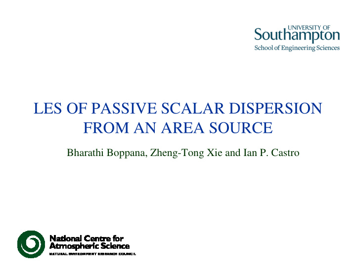 les of passive scalar dispersion from an area source