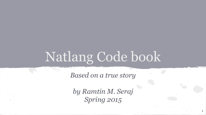 natlang code book