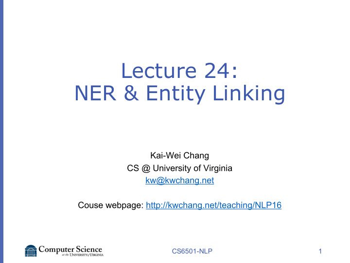 lecture 24 ner entity linking