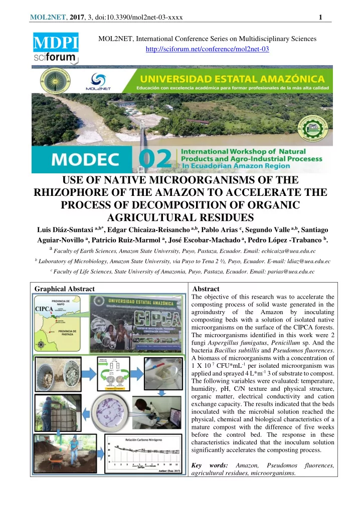 mol2net 2017 3 doi 10 3390 mol2net 03 xxxx 2 introduction