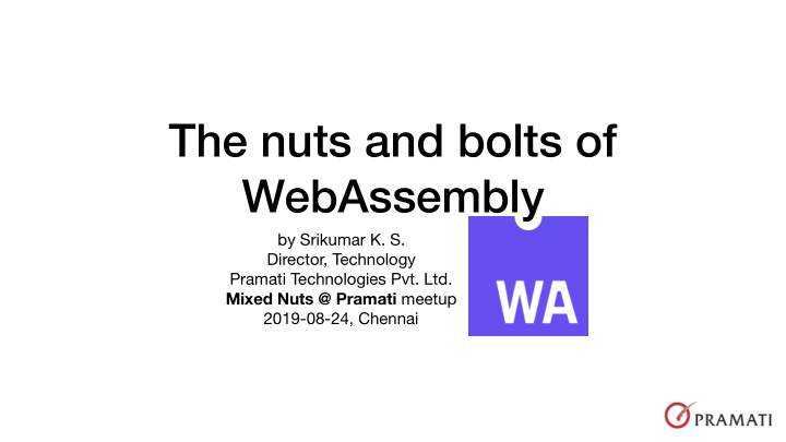 the nuts and bolts of webassembly