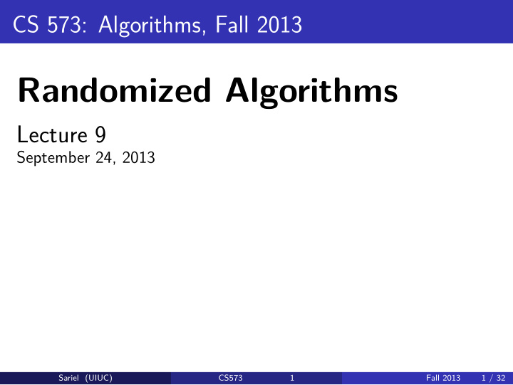 randomized algorithms