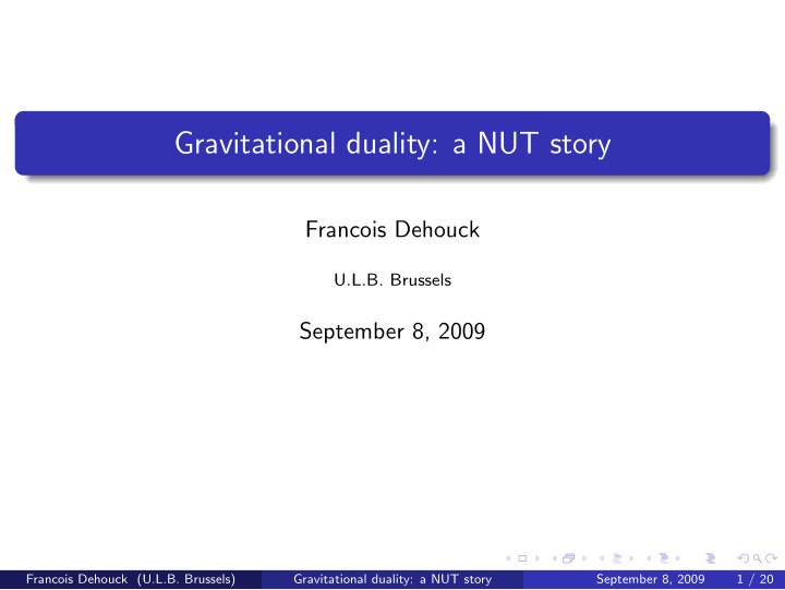 gravitational duality a nut story