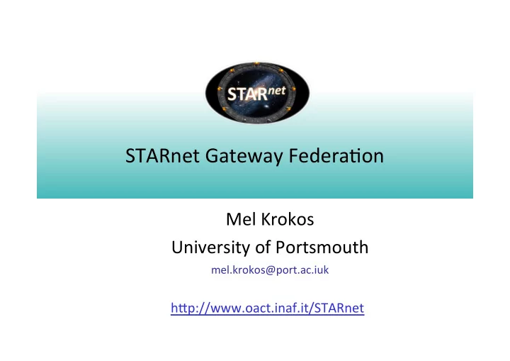 starnet gateway federa0on