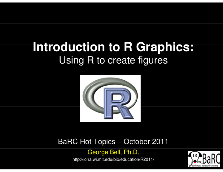introduction to r graphics i t d ti t r g hi