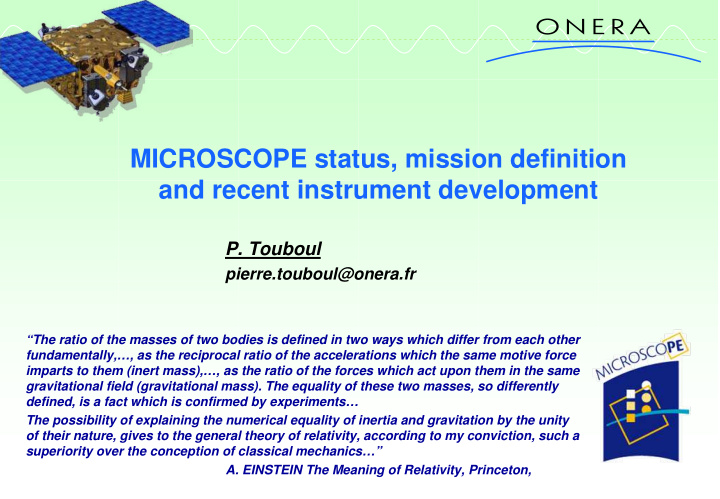 microscope status mission definition and recent