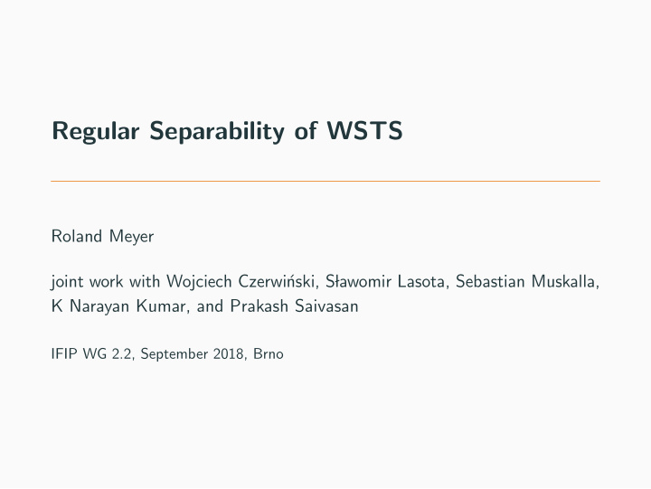 regular separability of wsts