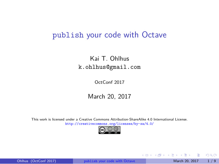publish your code with octave
