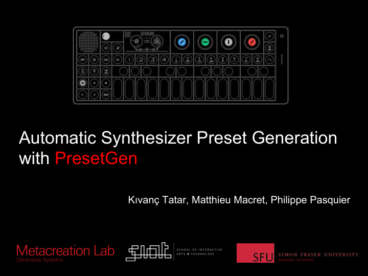 automatic synthesizer preset generation with presetgen