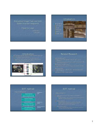 1  Scale space representation  Scale space representation  Keypoint detection  Keypoint  detection