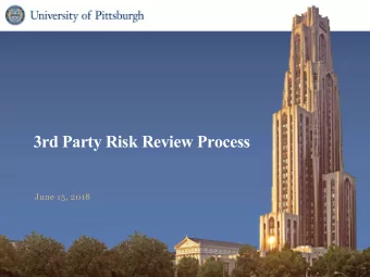 3rd Party Risk Review Process  June 15, 2018  Computing Services and Systems  Development  Agenda