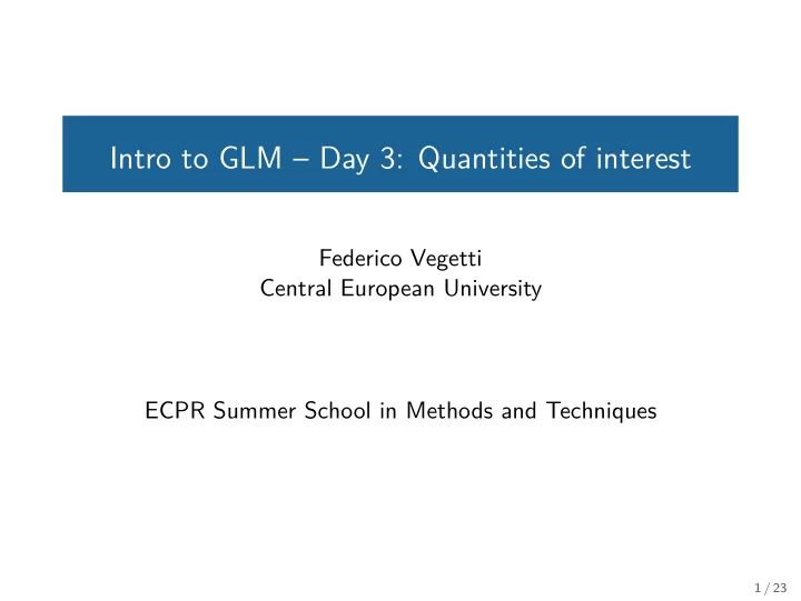 intro to glm day 3 quantities of interest