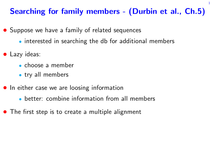 searching for family members durbin et al ch 5