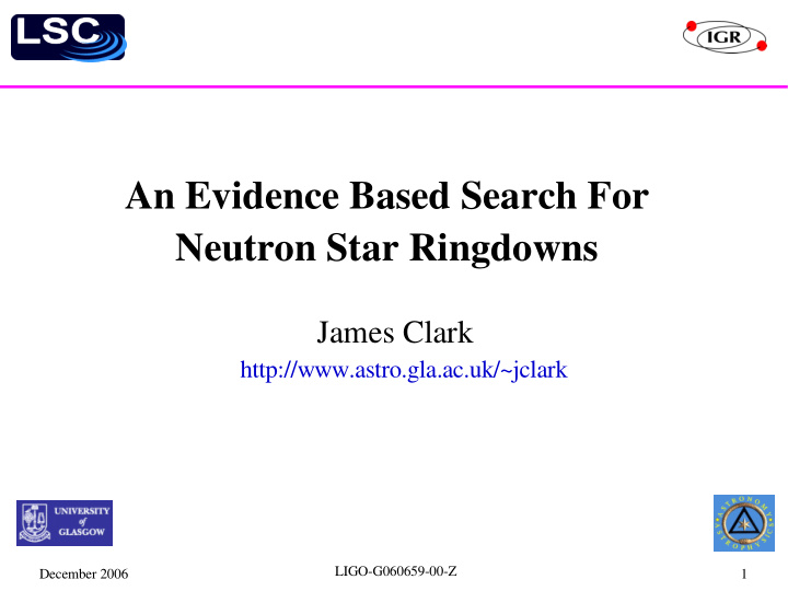 an evidence based search for neutron star ringdowns