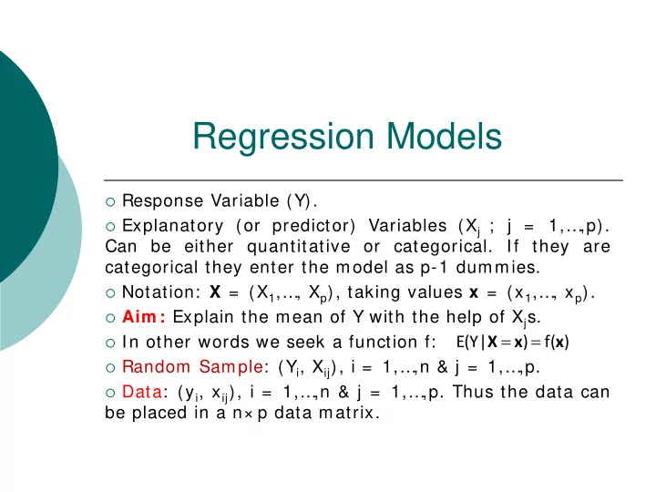 regression models