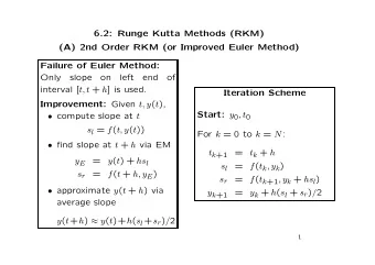 6.2: Runge Kutta Methods (RKM)  (A) 2nd Order RKM (or Improved Euler Method)  Failure of Euler