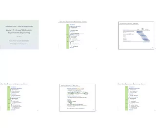 Lecture 7: Formal Methods for  Analysis Technique  situation  situation  consequences  Analysis