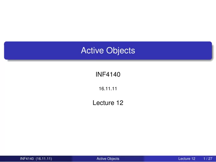 active objects