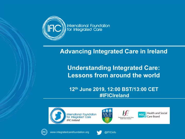 advancing integrated care in ireland understanding