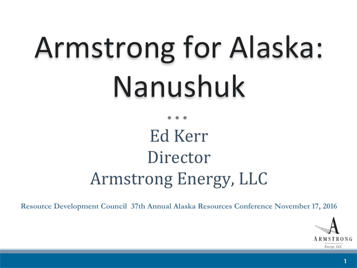 armstrong for alaska nanushuk