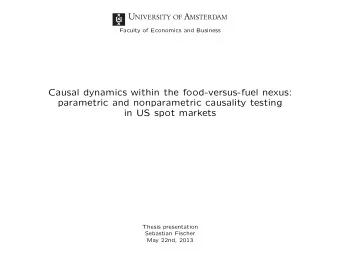 Causal dynamics within the food-versus-fuel nexus:  parametric and nonparametric causality testing