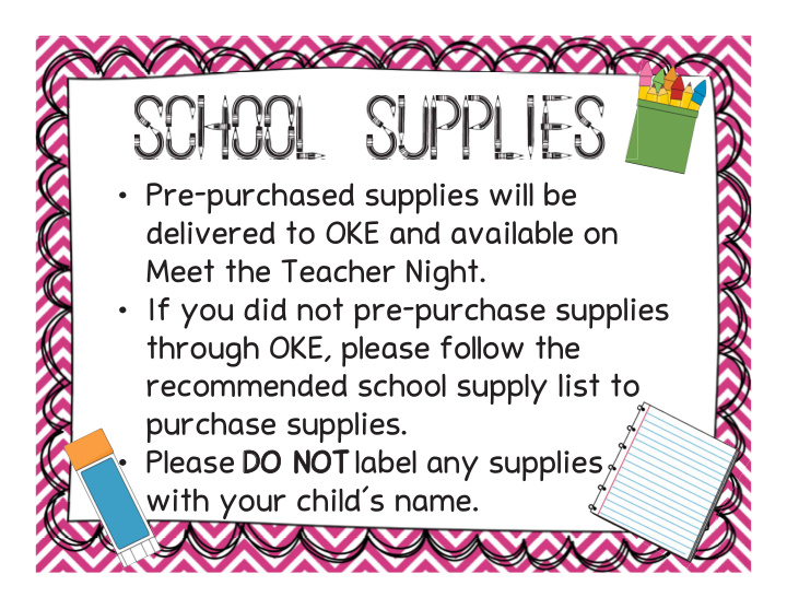 recommended school supply list to