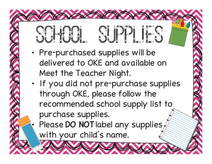 recommended school supply list to