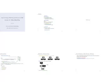 Lecture 22: Meta-Modelling  Inheritance  Meta-Modelling  Idea  Experiment : can we model