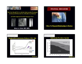 4/14/2016  FINANCIAL  DISCLOSURE  FINANCIAL  DISCLOSURE  How Far Should We Go with the Endovascular