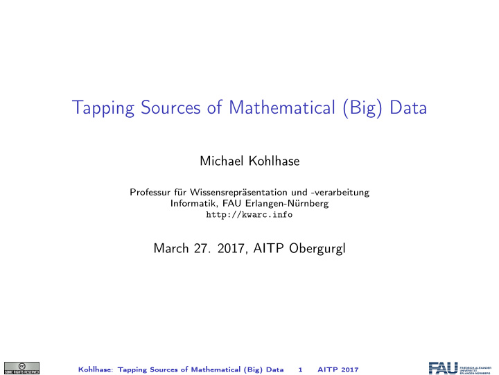 tapping sources of mathematical big data