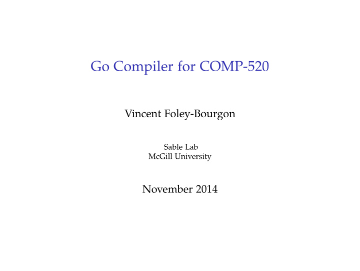 go compiler for comp 520