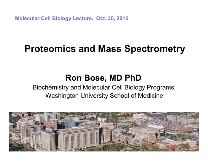 proteomics and mass spectrometry
