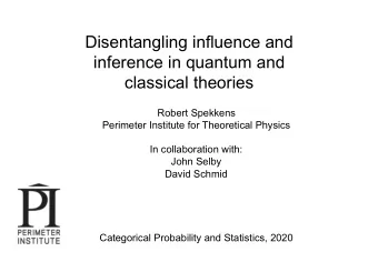 Disentangling influence and  inference in quantum and  classical theories  Robert Spekkens