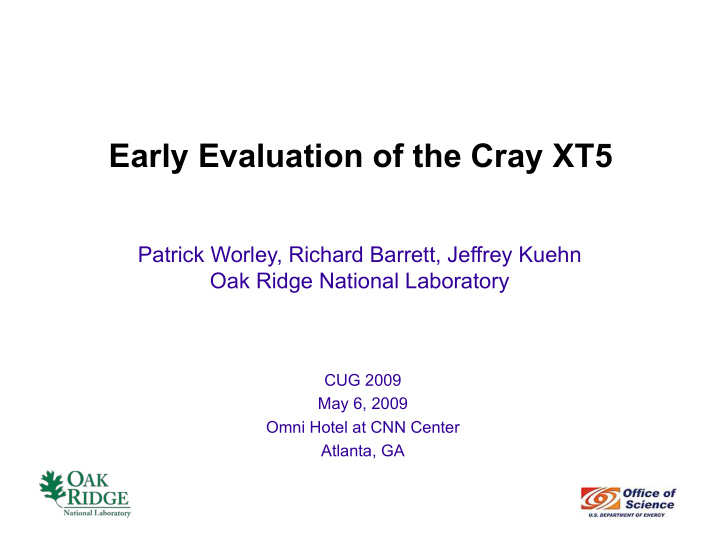 early evaluation of the cray xt5