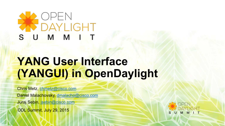 yang user interface yangui in opendaylight