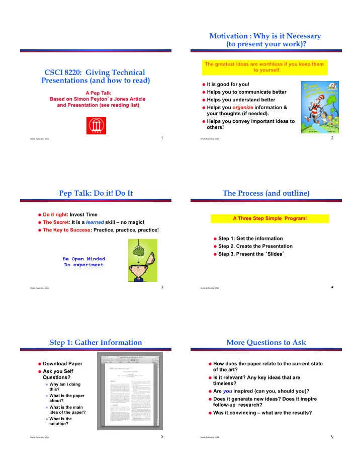 motivation why is it necessary to present your work