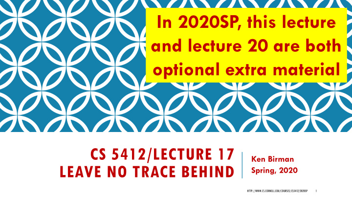 in 2020sp this lecture and lecture 20 are both optional