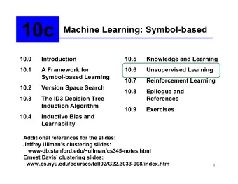 10c  Machine Learning: Symbol-based  10.0  Introduction  10.5  Knowledge and Learning  10.1  A
