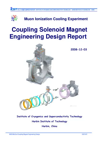 Coupling Solenoid Magnet  Engineering Design Report 2008-12-03  Institute of Cryogenics and
