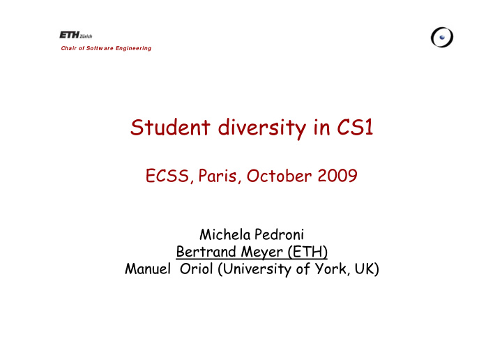 student diversity in cs1 y