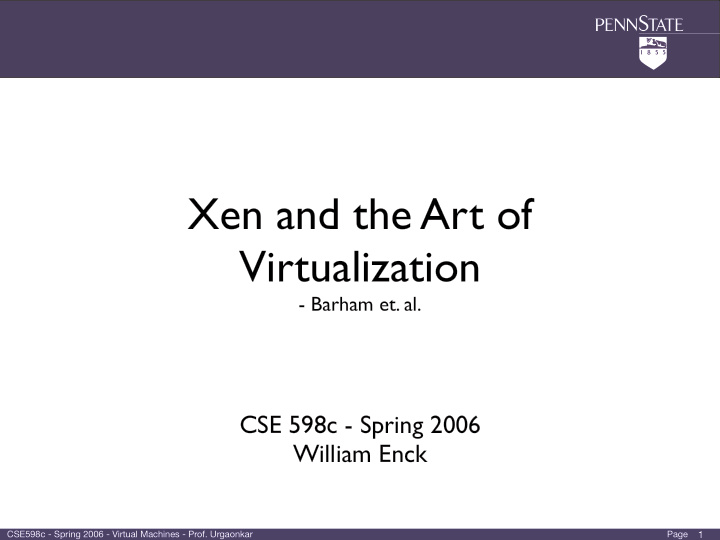 xen and the art of virtualization