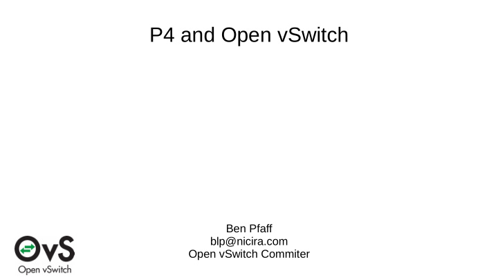 p4 and open vswitch